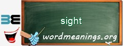 WordMeaning blackboard for sight